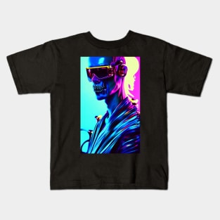 DJ steampunk techno music en rave cyberpunk Kids T-Shirt